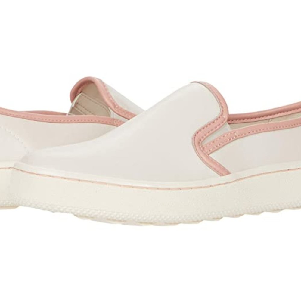 NWT COACH C115 Chalk & Pink Peony-Trim Slip-On
